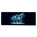 Mouse Pad Megarex Gamer 80x30x3mm Animal Cavalo Control Preto Antiderrapante Borda Costurada Grande
