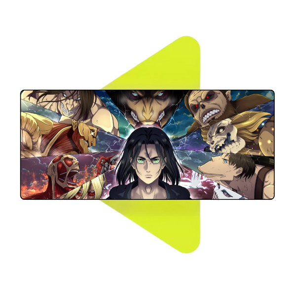 Mouse Pad Megarex Gamer 80x30x3mm Anime Attack on Titan speed Antiderrapante Borda Costurada Grande
