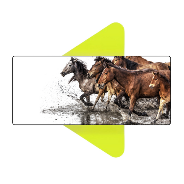 Mouse Pad Megarex Gamer 80x30x3mm Animal Cavalo speed Antiderrapante Borda Costurada Grande