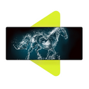 Mouse Pad Megarex Gamer 80x30x3mm Animal Cavalo speed Preto Antiderrapante Borda Costurada Grande