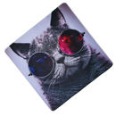 Mouse Pad Megarex Gamer 40x40x4mm control gato estiloso Antiderrapante Borda Costurada Grande
