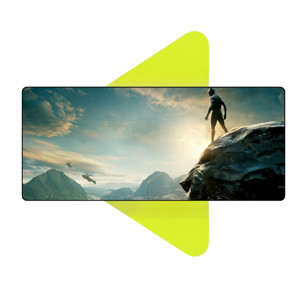 Mause Pad Megarex Gamer 80x30x3mm Filme Pantera Negra speed Antiderrapante Borda Costurada Grande