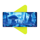 Mouse Pad Megarex Gamer 80x30x3mm Paisagem Cidade speed Antiderrapante Borda Costurada Grande