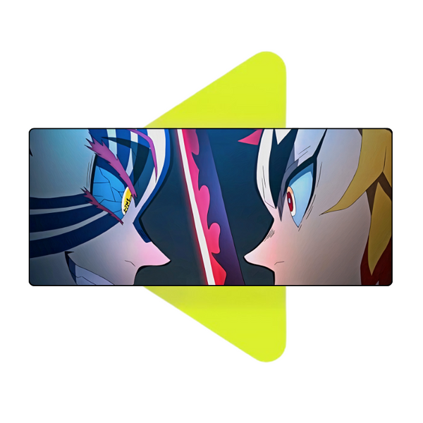 Mouse Pad Megarex Gamer 80x30x3mm Anime Kimetsu no Yaiba speed Antiderrapante Borda Costurada Grande