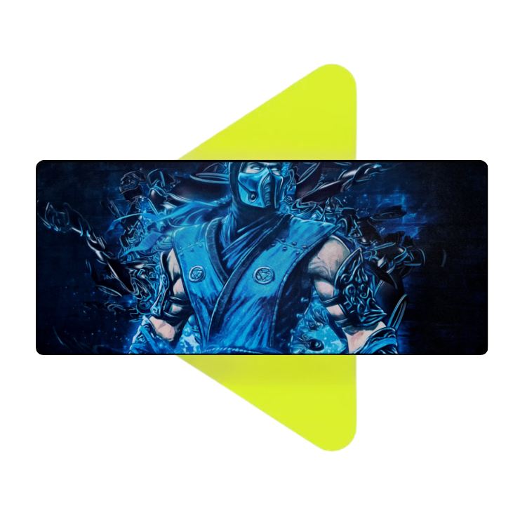 Mouse Pad Megarex Gamer 65x32x2mm Filme Mortal Kombat Sub Zero speed Antiderrapante Borda Costurada Grande