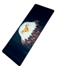 Mouse Pad Megarex Gamer 80x30x3mm Animal Gavião speed Preto Antiderrapante Borda Costurada Grande