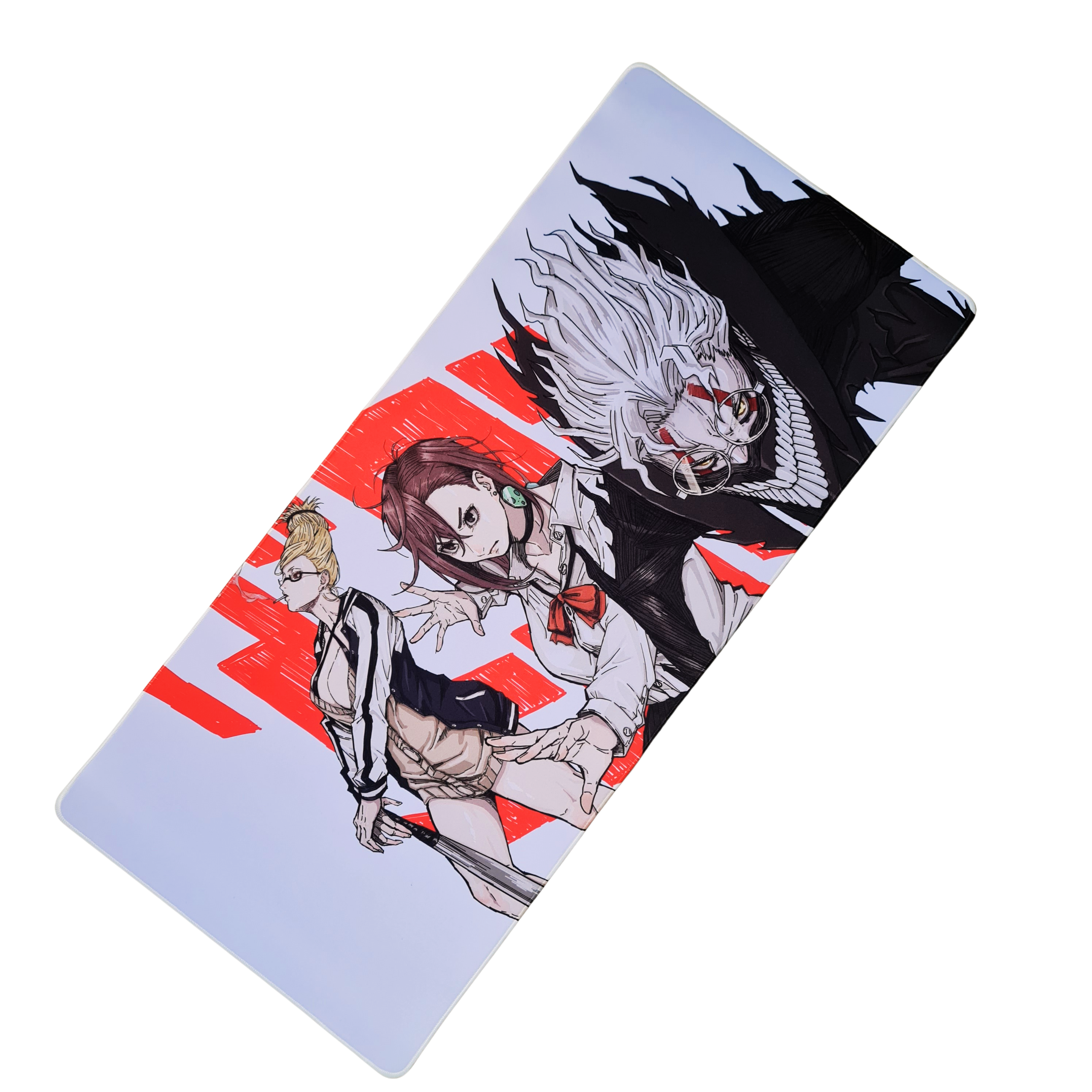 Mouse Pad Megarex Gamer 90x40x4mm branco speed Anime Antiderrapante Bo
