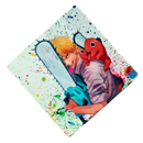 Mouse Pad Megarex Gamer 40x40x4mm Chainsaw Man anime control Antiderrapante Borda Costurada Grande