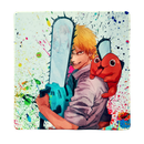 Mouse Pad Megarex Gamer 40x40x4mm Chainsaw Man anime control Antiderrapante Borda Costurada Grande