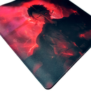 Mouse Pad Megarex Gamer 40x40x4mm Anime demon slayer control Antiderrapante Borda Costurada Grande