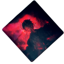 Mouse Pad Megarex Gamer 40x40x4mm Anime demon slayer control Antiderrapante Borda Costurada Grande