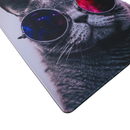 Mouse Pad Megarex Gamer 40x40x4mm control gato estiloso Antiderrapante Borda Costurada Grande