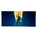 Mouse Pad Megarex Gamer 90x40x4mm cyberpunk control Antiderrapante Borda Costurada Grande