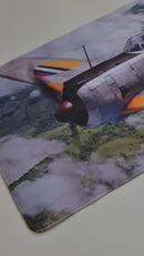 Mouse Pad Megarex Gamer 80x30x3mm Avião de Guerra speed Antiderrapante Borda Costurada Grande