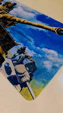 Mouse Pad Megarex Gamer 80x30x3mm Tanque De Guerra speed Antiderrapante Borda Costurada Grande