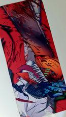 Mouse Pad Megarex Gamer 90x40x2mm Anime speed Chainsaw Man Antiderrapante Borda Costurada Grande