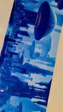 Mouse Pad Megarex Gamer 80x30x3mm Paisagem Cidade speed Antiderrapante Borda Costurada Grande