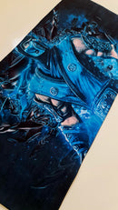 Mouse Pad Megarex Gamer 65x32x2mm Filme Mortal Kombat Sub Zero speed Antiderrapante Borda Costurada Grande