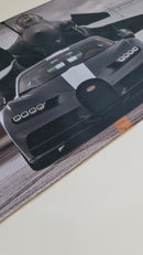 Mouse Pad Megarex Gamer 80x30x3mm Carro Bugatti Chiron speed Antiderrapante Borda Costurada Grande