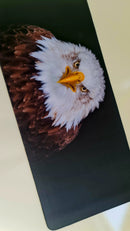 Mouse Pad Megarex Gamer 80x30x3mm Animal Gavião speed Preto Antiderrapante Borda Costurada Grande