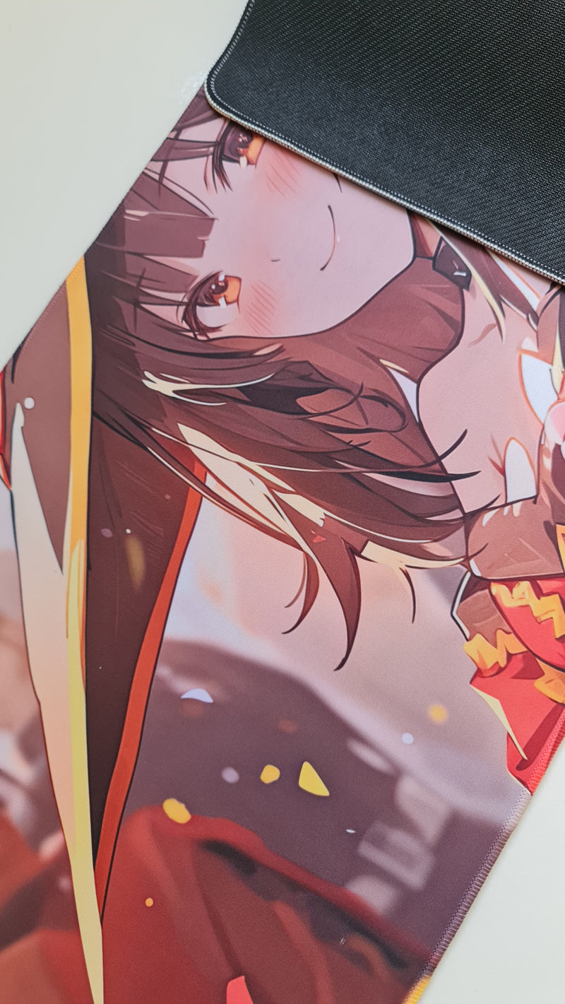 Mouse Pad Megarex Gamer 80x30x3mm Anime speed Antiderrapante Borda Costurada Grande