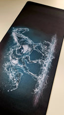 Mouse Pad Megarex Gamer 80x30x3mm Animal Cavalo speed Preto Antiderrapante Borda Costurada Grande