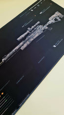 Mouse Pad Megarex Gamer 40x90x4mm Snap Armas speed Antiderrapante Borda Costurada Grande