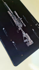 Mouse Pad Megarex Gamer 40x90x4mm Snap Armas speed Antiderrapante Borda Costurada Grande