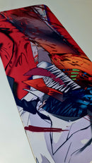 Mouse Pad Megarex Gamer 90x40x2mm Anime speed Chainsaw Man Antiderrapante Borda Costurada Grande