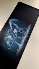 Mouse Pad Megarex Gamer 80x30x3mm Animal Cavalo speed Preto Antiderrapante Borda Costurada Grande