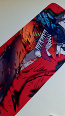 Mouse Pad Megarex Gamer 90x40x2mm Anime speed Chainsaw Man Antiderrapante Borda Costurada Grande
