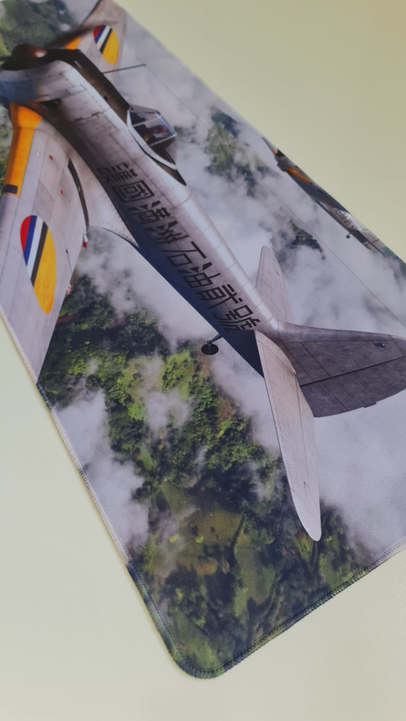 Mouse Pad Megarex Gamer 80x30x3mm Avião de Guerra speed Antiderrapante Borda Costurada Grande