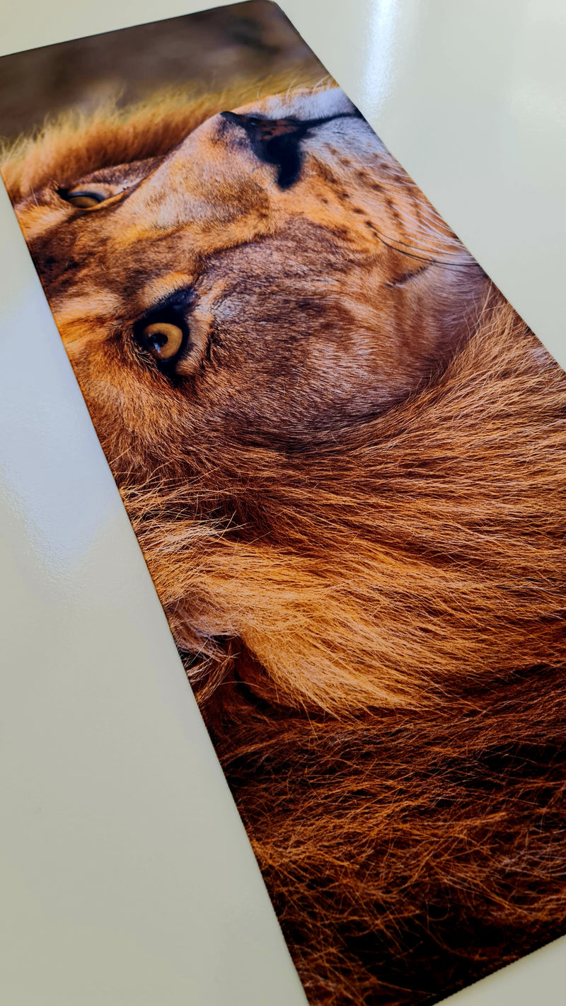 Mouse Pad Megarex Gamer 80x30x3mm Leão speed Antiderrapante Borda Costurada Grande