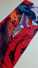 Mouse Pad Megarex Gamer 90x40x2mm Anime speed Chainsaw Man Antiderrapante Borda Costurada Grande