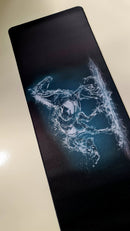 Mouse Pad Megarex Gamer 80x30x3mm Animal Cavalo speed Preto Antiderrapante Borda Costurada Grande