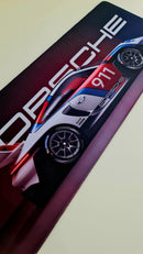 Mouse Pad Megarex Gamer 80x30x3mm Carro Porsche speed Antiderrapante Borda Costurada Grande