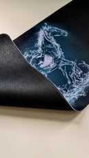 Mouse Pad Megarex Gamer 80x30x3mm Animal Cavalo speed Preto Antiderrapante Borda Costurada Grande