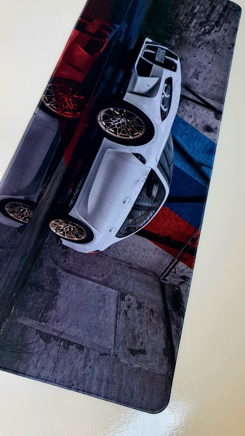 Mouse Pad Megarex Gamer 80x30x3mm Carro Bmw speed Antiderrapante Borda Costurada Grande