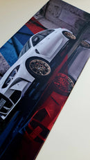 Mouse Pad Megarex Gamer 80x30x3mm Carro Bmw speed Antiderrapante Borda Costurada Grande