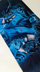 Mouse Pad Megarex Gamer 65x32x2mm Filme Mortal Kombat Sub Zero speed Antiderrapante Borda Costurada Grande