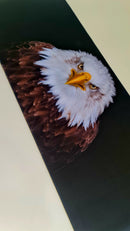 Mouse Pad Megarex Gamer 80x30x3mm Animal Gavião speed Preto Antiderrapante Borda Costurada Grande