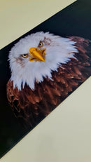 Mouse Pad Megarex Gamer 80x30x3mm Animal Gavião speed Preto Antiderrapante Borda Costurada Grande