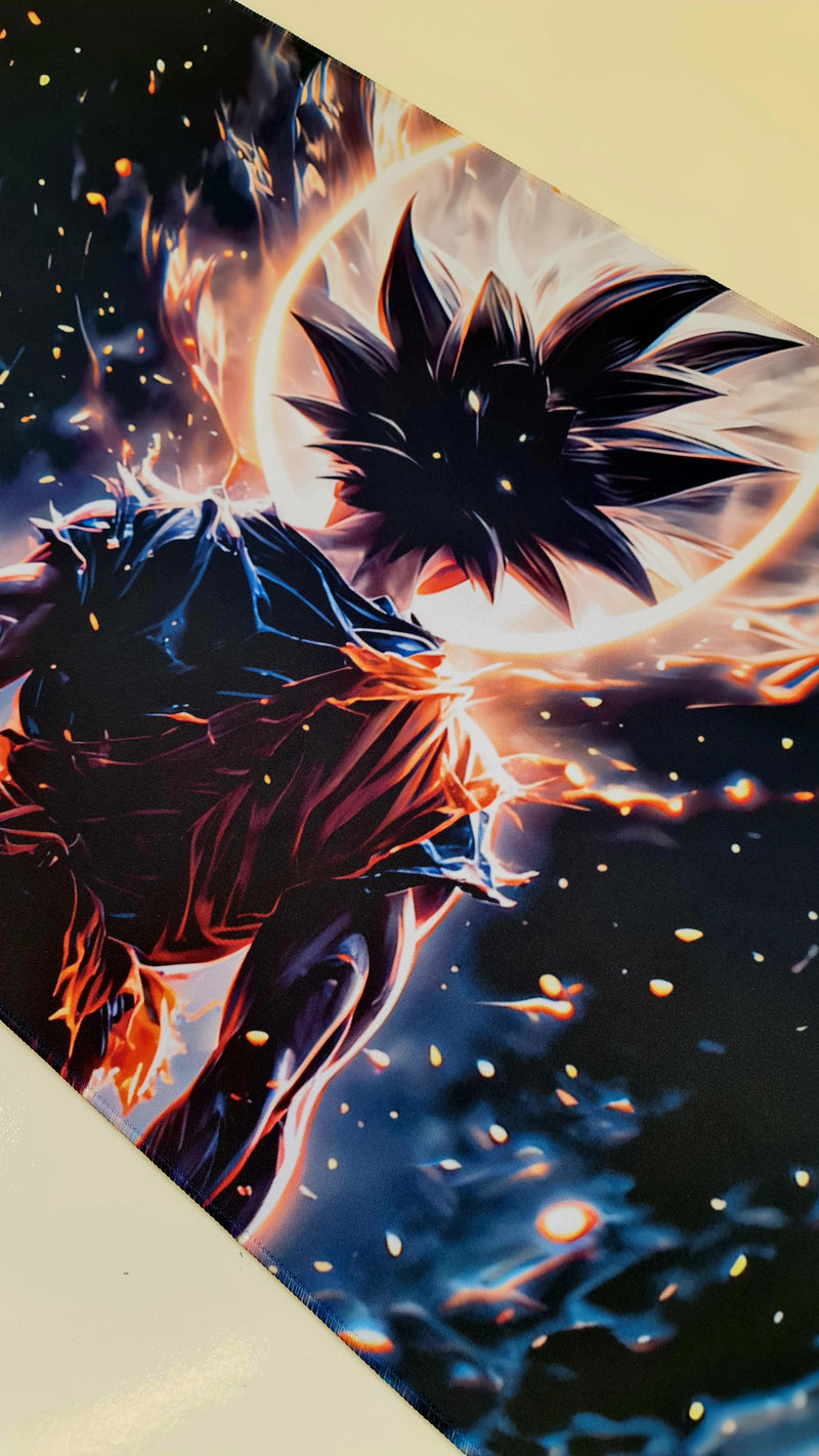 Mouse Pad Megarex Gamer 100x50x2mm Anime Goku Dragon Ball speed Antiderrapante Borda Costurada Grande