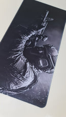 Mouse Pad Megarex Gamer Soldado 60x30x2mm speed Antiderrapante Borda Costurada Grande