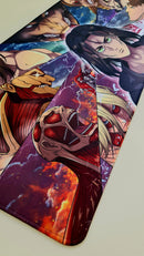 Mouse Pad Megarex Gamer 80x30x3mm Anime Attack on Titan speed Antiderrapante Borda Costurada Grande